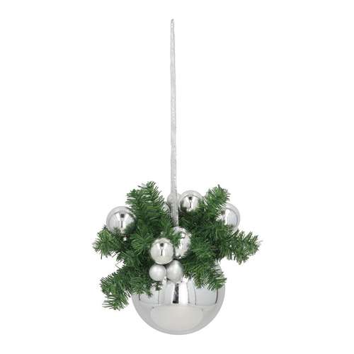 Bola de metal decorada com galhos