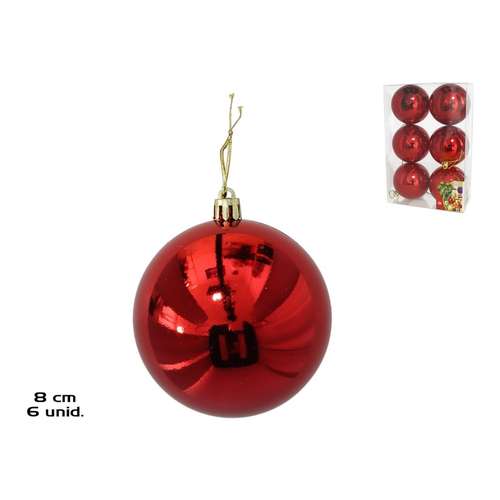 Caixa x6 bolas de Natal 8 cm
