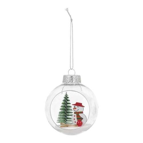 Bola de Natal aberta com boneco