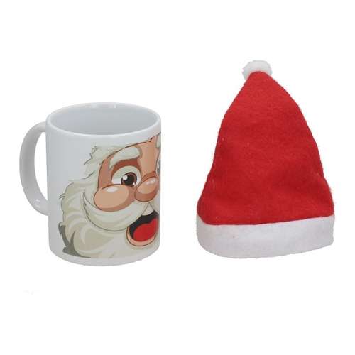 Caneca de cerâmica com gorro de Pai Natal