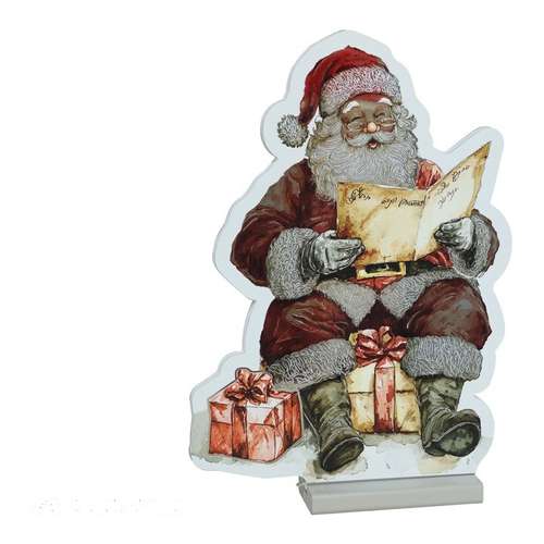 Pai Natal a ler com luz túnel