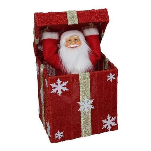 Pai Natal a sair da caixa com luz