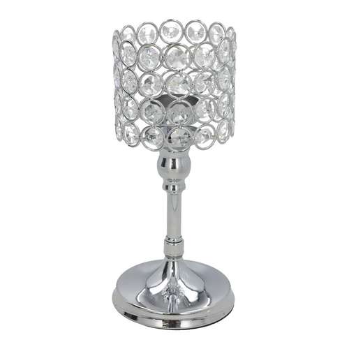 Castiçal de metal e cristal CARLA